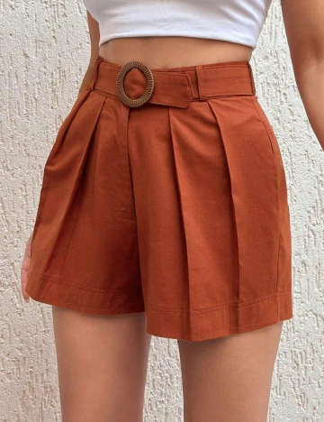 Pantaloni scurti SHEIN, caramiziu