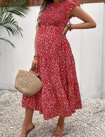 Rochie medie SHEIN Maternity, rosu