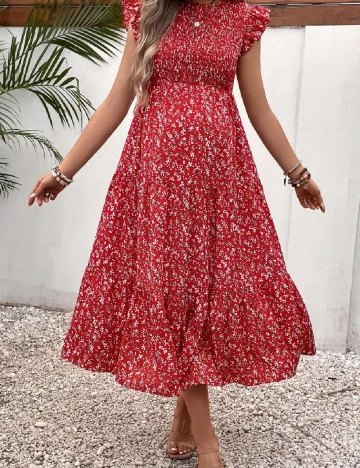 Rochie medie SHEIN Maternity, rosu