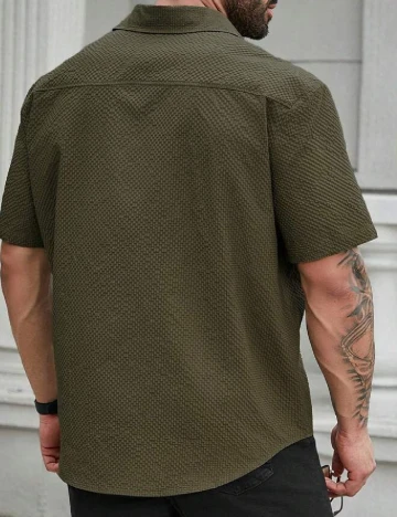 Camasa SHEIN Plus Size Men, verde