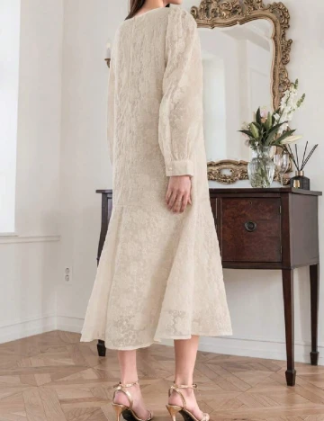 Rochie medie Dazy, crem
