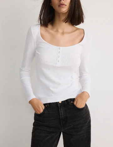 Bluza Reserved, alb Alb