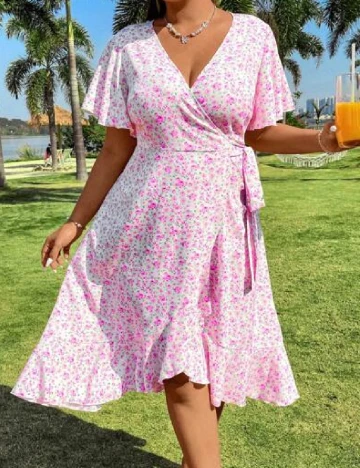 Rochie scurta SHEIN CURVE, floral print