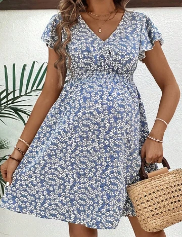 Rochie scurta SHEIN Maternity, albastru