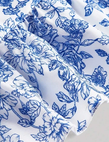 Rochie scurta SHEIN, alb/albastru Albastru