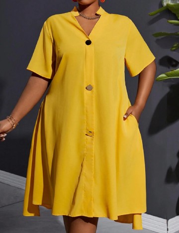 Rochie medie SHEIN CURVE, galben