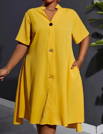 Rochie medie SHEIN CURVE, galben