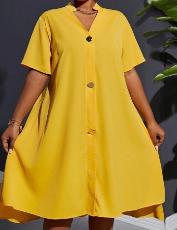 Rochie medie SHEIN CURVE, galben