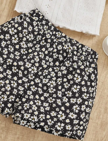 Compleu Shein Kids, alb/negru Alb