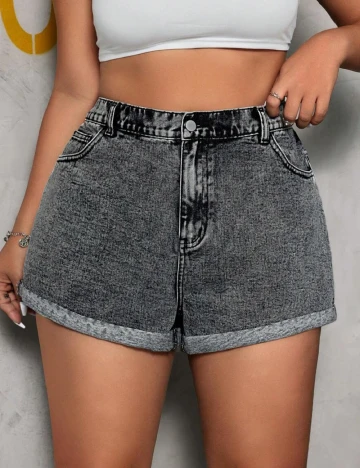 Pantaloni scurti SHEIN CURVE, gri inchis Gri
