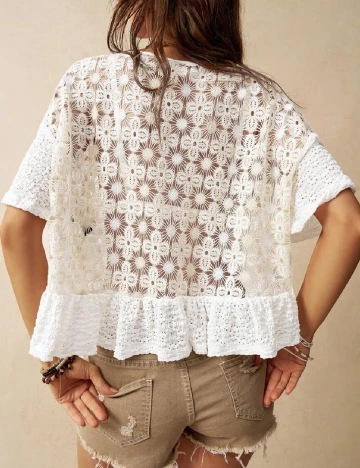 Top SHEIN, alb/crem Alb