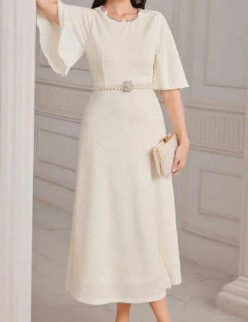 Rochie medie SHEIN, ecru