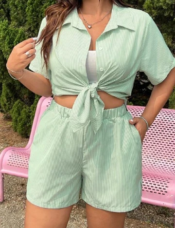 Compleu SHEIN CURVE, verde Verde
