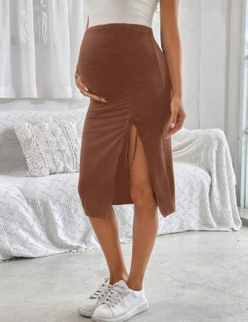 Fusta SHEIN Maternity, maro