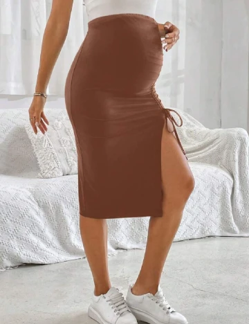 Fusta SHEIN Maternity, maro
