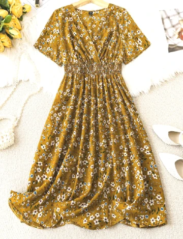 Rochie medie SHEIN CURVE, mustar
