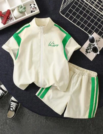 Compleu Shein Kids, crem/verde Crem
