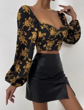 Top SHEIN, negru Negru