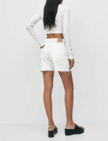 Pantaloni scurti Pull&Bear, alb