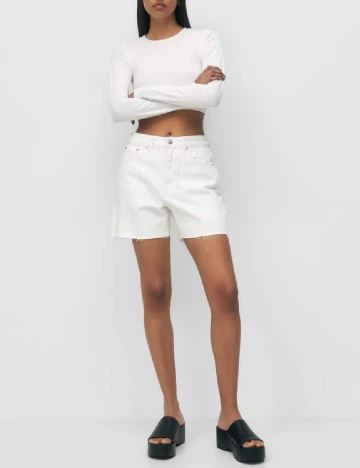 Pantaloni scurti Pull&Bear, alb