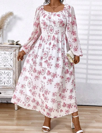 Rochie medie SHEIN CURVE, alb
