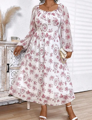 Rochie medie SHEIN CURVE, alb