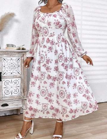 Rochie medie SHEIN CURVE, alb