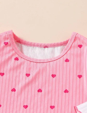 Set pijamale Shein Kids, alb/roz Roz