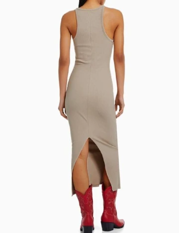 Rochie lunga Bershka, bej Crem