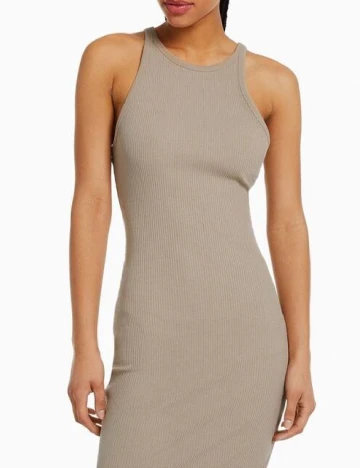 Rochie lunga Bershka, bej Crem