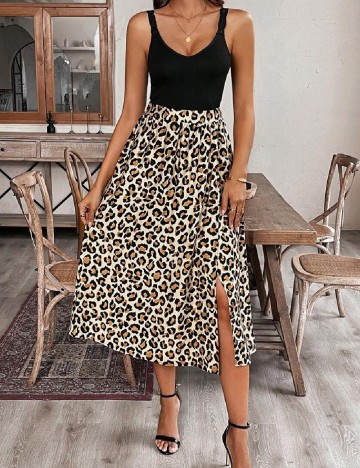 Rochie medie SHEIN, animal print