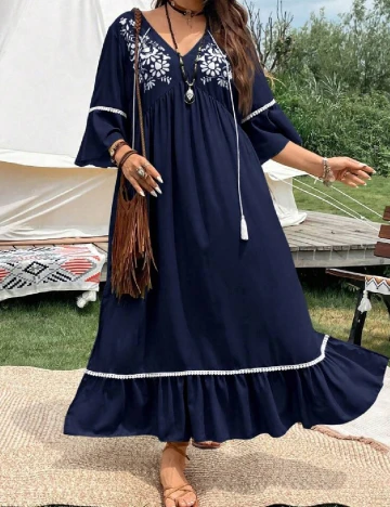 Rochie medie SHEIN CURVE, bleumarin