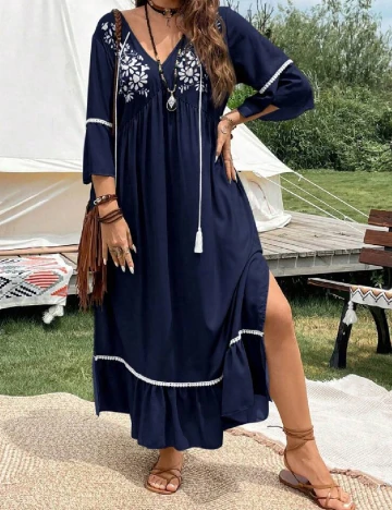 Rochie medie SHEIN CURVE, bleumarin