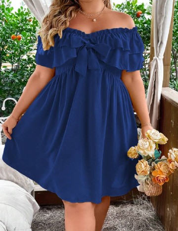 Rochie scurta SHEIN CURVE, albastru