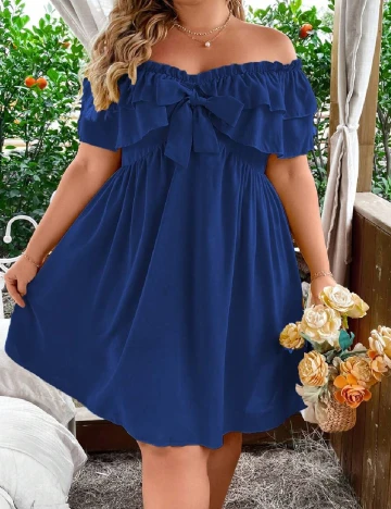 Rochie scurta SHEIN CURVE, albastru