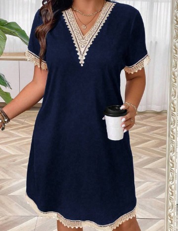 Rochie scurta SHEIN CURVE, bleumarin