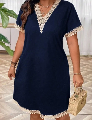 Rochie scurta SHEIN CURVE, bleumarin
