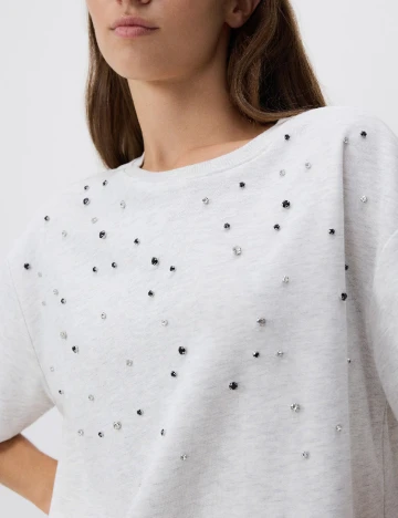 Tricou Oversize Reserved, gri deschis