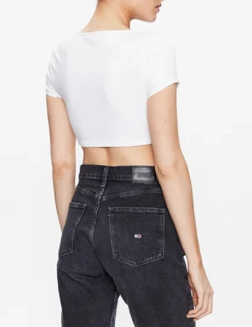 Top Tommy Jeans, alb Alb
