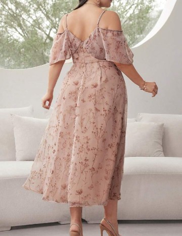 Rochie medie SHEIN CURVE, maro deschis