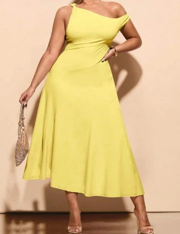 Rochie medie SHEIN CURVE, galben