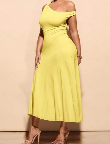 Rochie medie SHEIN CURVE, galben