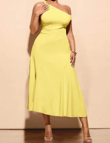 Rochie medie SHEIN CURVE, galben