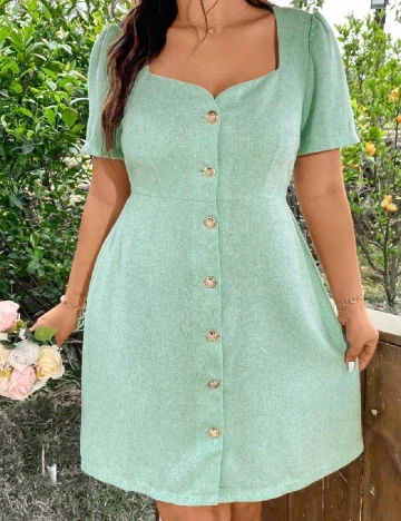 Rochie scurta SHEIN CURVE, verde