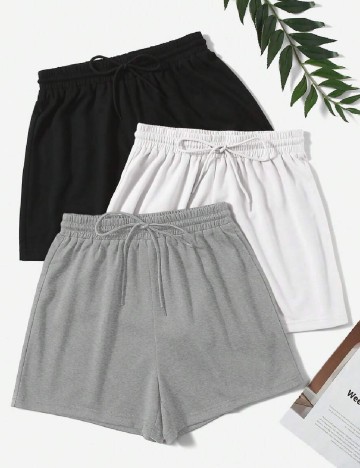 Set Pantaloni scurti 3 bucati SHEIN CURVE, mix culori