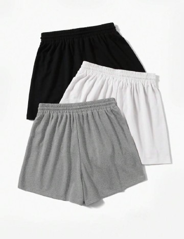 Set Pantaloni scurti 3 bucati SHEIN CURVE, mix culori