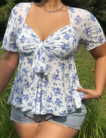 Bluza SHEIN CURVE, albastru Albastru