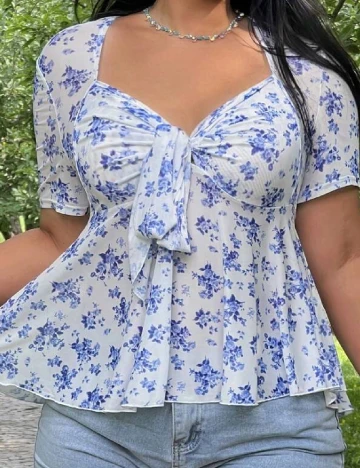 Bluza SHEIN CURVE, albastru Albastru