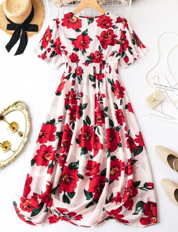 Rochie medie SHEIN CURVE, floral print