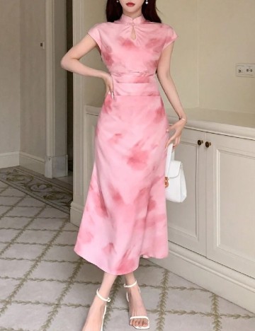Rochie medie Dazy, roz